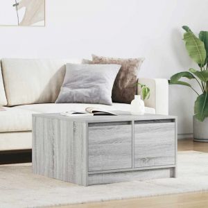 Table basse avec tiroirs gris 70,5x70x40 cm