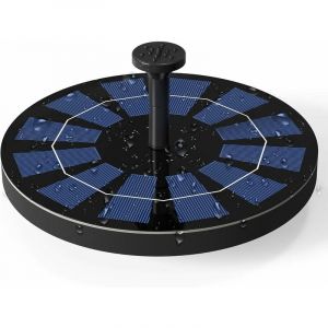 2.5W Pompe de Fontaine Solaire avec batterie secours intégrée , Kit de Pompe à eau alimentée à l'énergie solaire extérieure pour Bain d'oiseau,