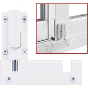 Patio porte coulissante s&eacute;curit&eacute; pied verrouillage serrure, s'adapte au haut rail-enfant patio porte gardien-ou bas rail-pied op&eacute;r&eacute; (1 paquet, blanc)