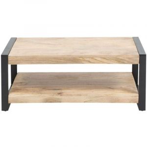 Table basse en bois de manguier 100 cm New-York - Noir