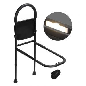 Barrière de Lit Adulte, Barre d'Appui pour Lit Anti-Chutes, Poche Amovible,Hauteur réglable (80-140cm), Personnes Âgées Handicapées - led - Einfeben