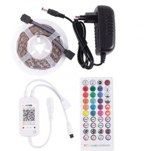 Greenice - Kit Ruban 36W 1 500Lm 150 LEDs 5 mètres rgb Blister Transformateur, Contrôleur, Contrôle Bluetooth IP20 40 000H [CA-KITRGB-5M]