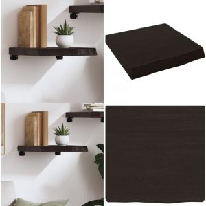 Vidaxl - tagère murale marron foncé bois chêne massif traité - Étagère Murale - Étagère Rustique - Étagère En Bois - Étagère Chêne - Décoration