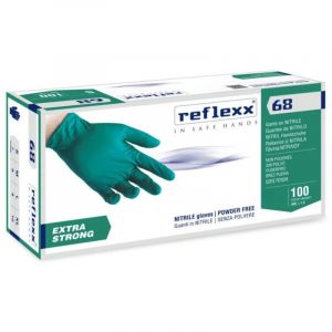 Gants en nitrile Reflexx R68 sans poudre 100 % sans latex 6,6 g Cat. 3 100 pi&egrave;ces l