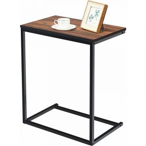 Table d'Appoint en Forme u pour Ordinateur Portable avec Construction Métallique Robuste, Bout de Canapé Style Industriel Charge Max 10 kg, 55 x 35 x