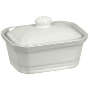 Terrine avec couvercle - Gr&egrave;s blanc - 200g