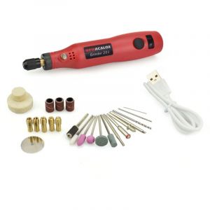 Boîte à outils de meuleuse rechargeable，5000-15000 r / min USB Mini perceuse électrique meuleuse outil de bricolage sans fil pour le polissage, le