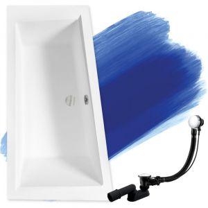 Baignoire Bain d'angle 160x90 Gauche, Siphon de bain et pieds (support) - Set 3en1 - Fabriqué en ue Badland intima slim