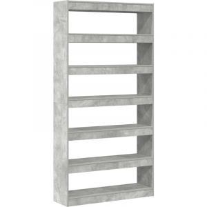 Vidaxl - Bibliothèque Grise Bois d'ingénierie 100 x 30 x 198 cm Étagère