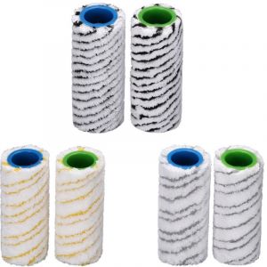 6 pi&egrave;ces pour nettoyeur de sols &eacute;lectrique, balai, rouleau de rechange en microfibre, brosse de nettoyage pour sols durs pour K&auml;rcher FC3 FC3D FC5