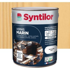 Syntilor &ndash; Vernis marin incolore mat 2,5L &ndash; Protection bois ext&eacute;rieur &ndash; R&eacute;sistant aux intemp&eacute;ries et atmosph&egrave;res marines &ndash; S&eacute;chage rapide