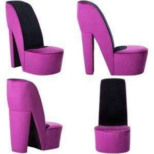 Vidaxl - Chaise en forme de chaussure à talon haut Violet Velours - Chaises Originales - Chaise Décorative - Chaise Tendance - Fauteuil Original