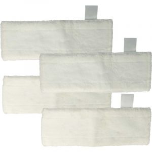 Vhbw - 4x Housses de rechange compatible avec K&auml;rcher sc 4 EasyFix Iron, sc 4 EasyFix Premium nettoyeur &agrave; vapeur, balai vapeur - microfibre, blanc