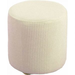 Housse de Pouf Ottomane Carrée/Rond Extensible, Housses de Repose-Pieds en Jacquard Doux pour protéger Le Repose-Pieds, Housse de Pouf avec Fond