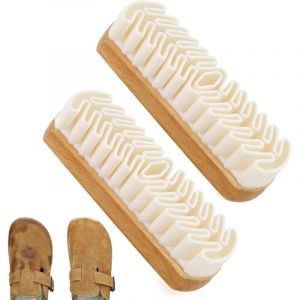 Brosse et Gomme 2026 pour Nubuck et Daim - Nettoyant Doux en Bois et Caoutchouc-Cr&ecirc;pe pour Chaussures, Sacs, Canap&eacute;s et Accessoires en Cuir (2 pi&egrave;ce)