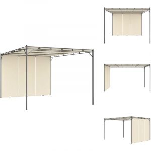 Vidaxl - Belv&eacute;d&egrave;re de jardin avec rideau lat&eacute;ral 4x3x2,25 m Cr&egrave;me - Abris De Jardin - Auvent De Jardin - Parasol De Jardin - Tente De Jardin - Gazebo