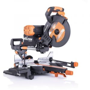 Scie &agrave; onglet multifonction EVOLUTION R255SMS DB PLUS avec guides et lame de 255 mm