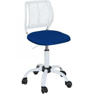 Chaise de bureau pour enfant &ndash; Junior fille, hauteur r&eacute;glable, assise rembourr&eacute;e en tissu mesh respirant, dossier ajour&eacute; souple, pivotante &agrave; 360&deg;,