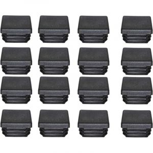 Galozzoit - Bouchon Plastique 40x40mm Embout Tube Carre Noir Plastique Embout Bouchons D'obturation pour Pieds de Meuble Trampoline 16PCS