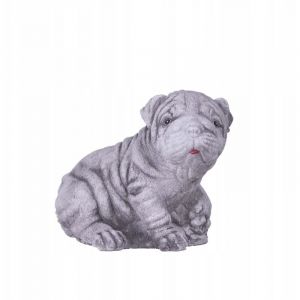 Sculpture de bouledogue en béton pour jardin - Style Art déco