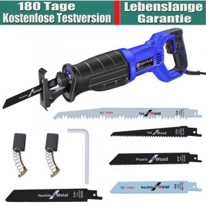 Dayplus - Scie sabre professionnelle 900W Scie tigre Reciprosäge Fuchsschwan avec 5 lames de scie