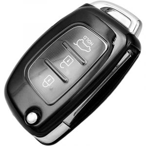 &Eacute;tui de protection pour cl&eacute; t&eacute;l&eacute;commande &agrave; 3 boutons Flip, compatible avec Hyundai Santa Fe