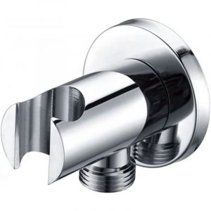 Beijiyi - Support de douchette à main, coude de raccordement mural avec support de douche, support rond pour pommeau de douche, coude de douche