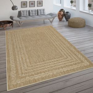 Paco Home - Tapis Intérieur & Extérieur Tissé à Plat Avec Motif Scandinave Et Style Sisal Beige 120x170 cm