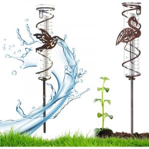 Pluviom&egrave;tre de jardin en verre - Outils de mesure - Pluviom&egrave;tre - Pluviom&egrave;tre - Pluviom&egrave;tre en m&eacute;tal - Oiseau - Avec &eacute;chelle claire - Pour jardin,