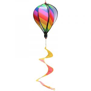 D&eacute;coratif de jardin 3Pcs Color&eacute; Moulin &agrave; Vent Montgolfi&egrave;re,Spirale en Tissu Girouette &agrave; Vent Suspendu Arc en Ciel D&eacute;coration de F&ecirc;te pour Jardin