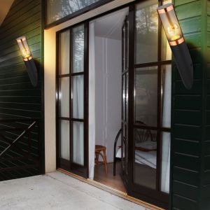 Globo Lighting - Applique murale d'extérieur en acier inoxydable jardin Lupfer applique murale fumée torche extérieur, fumée noire, 1x E27, LxH