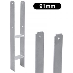 Vingo - swanew 6x Ancrage de poteau Ancrage en h ancre pour abris de voiture,maisons sur pilotis durable H-ancre Ancrage de poteau encastré 91MM