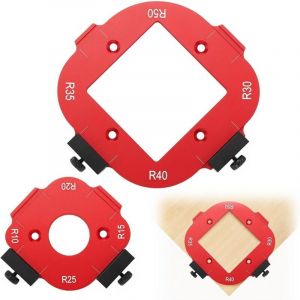 2 Pièces Gabarit Défonceuse a Bois, Plan de Travail et Positionnement d'Angle Arc 4 en 1, pour Défonceuse R10 R15 R20 R25 R30 R35 R40 R50