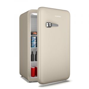 Klarstein &ndash; R&eacute;frig&eacute;rateur r&eacute;tro 112L 1 porte &ndash; Silencieux 40 dB &ndash; Thermostat 0-10&deg;C &ndash; Pieds r&eacute;glables &ndash; Porte r&eacute;versible &ndash; Design vintage cr&egrave;me