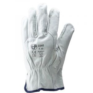 Eurotechnique - Lot de 10 paires de gants Manutention eurostrong 2240 - Gant de maîtrise en cuir tout fleur de buffle - Pouce palmé Taille 9