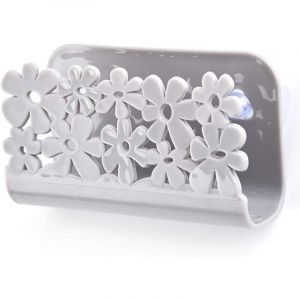 Porte-éponge à ventouse, support de rangement, chiffons adhésifs, éponge de cuisine, support à ventouse pour éponge à récurer, gris