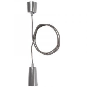 Suspension Design Câble et Cache-Douille Chrome - Plumen