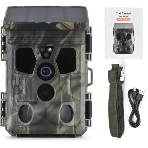 Jeffergarden Cam&eacute;ra de Chasse Solaire 4K 50MP 65ft ,120&deg;/IP66 , 0,3s D&eacute;clenchement,Chasse Trail Cam&eacute;ra Cam&eacute;ra Faune Cam&eacute;ra