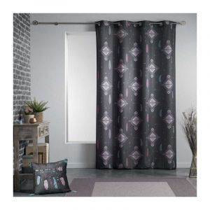 Rideau &agrave; Oeillets "&Eacute;t&eacute; Indien" 140x260cm Anthracite