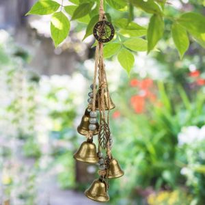 Carillon de sorci&egrave;re en m&eacute;tal pour l'ext&eacute;rieur Vintage Cloche de sorci&egrave;re Protection de la Maison pour Jardin, terrasse, Cour D&eacute;coration &agrave; Suspendre