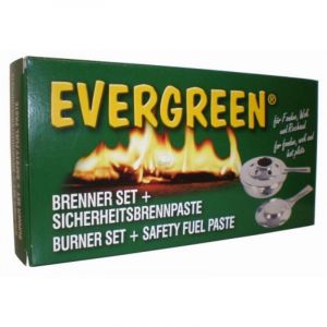 Kit re'chaud avec bruleur et recharge de pate a' combustible pour fondue barbecue