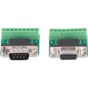 DB9 mle femelle connecteur adaptateur borne &agrave; vis 9 broches 9 trous carte de Conversion pour RS232 RS485