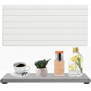 2 paquets tapis diatomite gris+blanc, s&eacute;chage rapide, dessous verre.