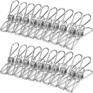 30 pi&egrave;ces Pinces &agrave; Linge Clips Pinces en INOX Pinces Cuisine Salle de Bains cuisne Pince Decoration Pince Photo Pinces &agrave; Dessin INOX Pince