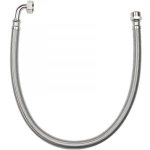 Mateu - Flexible sanitaire 100cm ff 15x21 coude DN10 tresse/douille inox