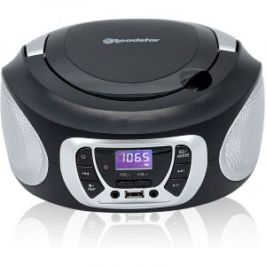 Roadstar CDR-365U/SL Radio CD Portable Numerique FM PLL, Lecteur CD, CD-R, CD-RW, MP3, USB, Stereo Noir/Argent