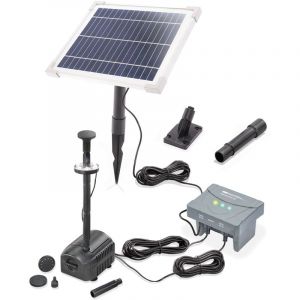 Kit pompe de bassin solaire esotec 6/230 LED avec accumulateur LiFe 6,4V/4Ah 101935