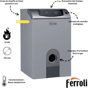 Chaudi&egrave;re fioul basse temp&eacute;rature Atlas 32 Ferroli