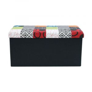 Banc & Coffre de Rangement 'Patchwork' 76cm Multicolore