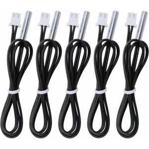 5 pi&egrave;ces Sonde de temp&eacute;rature 10k B3950, Capteur de temp&eacute;rature -25 &agrave; 125 degr&eacute;s Celsius, 0,5 m&egrave;tre sonde de capteur de temp&eacute;rature NTC Sensible en
